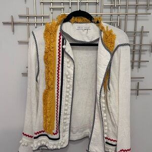 White Jacket with Yellow and Red Accents